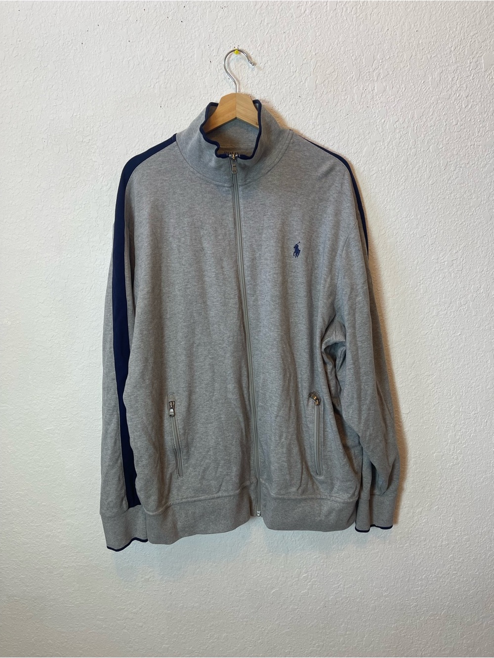 Polo Ralph Lauren 100% Cotton Gray Full zip up Jacket Size XXL